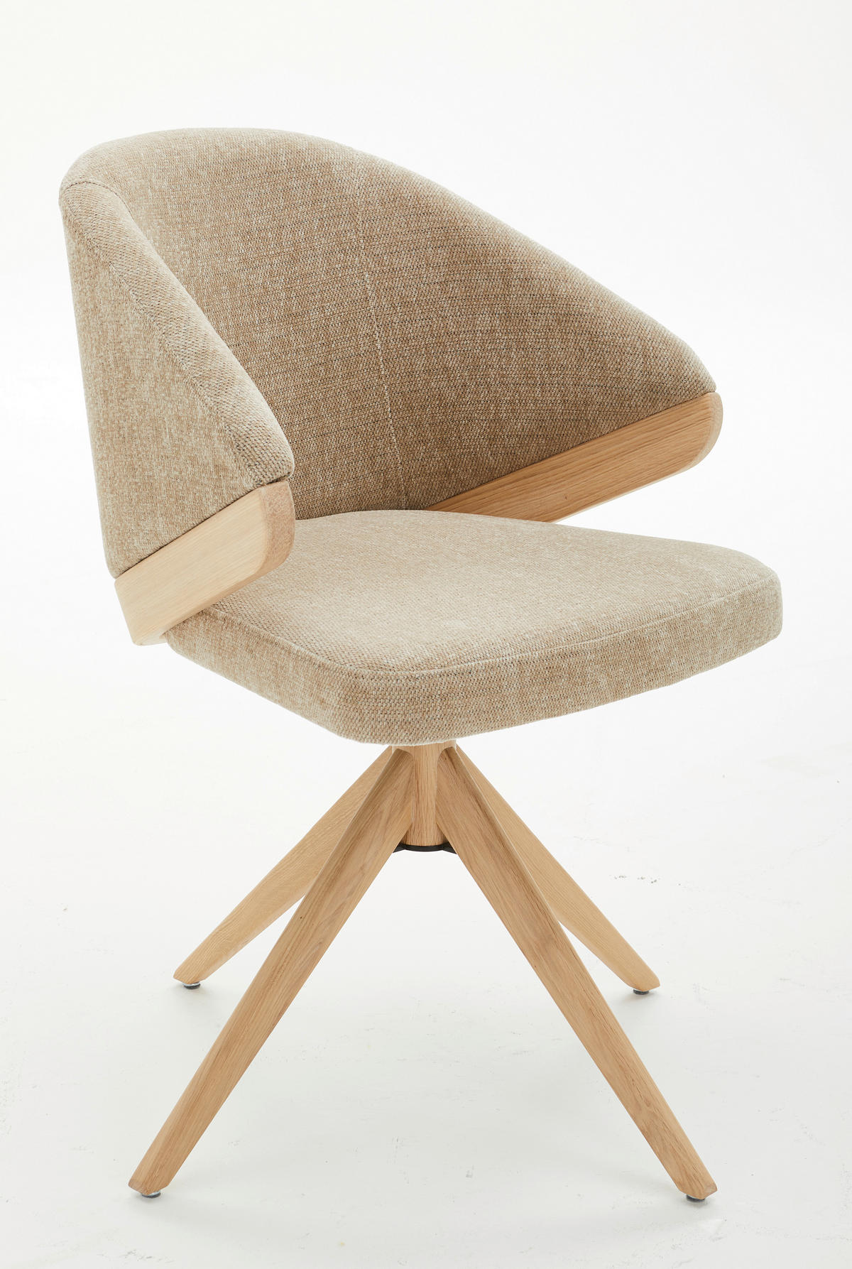ARMLEHNSTUHL  in Chenille  - Eiche Bianco/Beige, KONVENTIONELL, Holz/Textil (59/83/59cm) - Linea Natura
