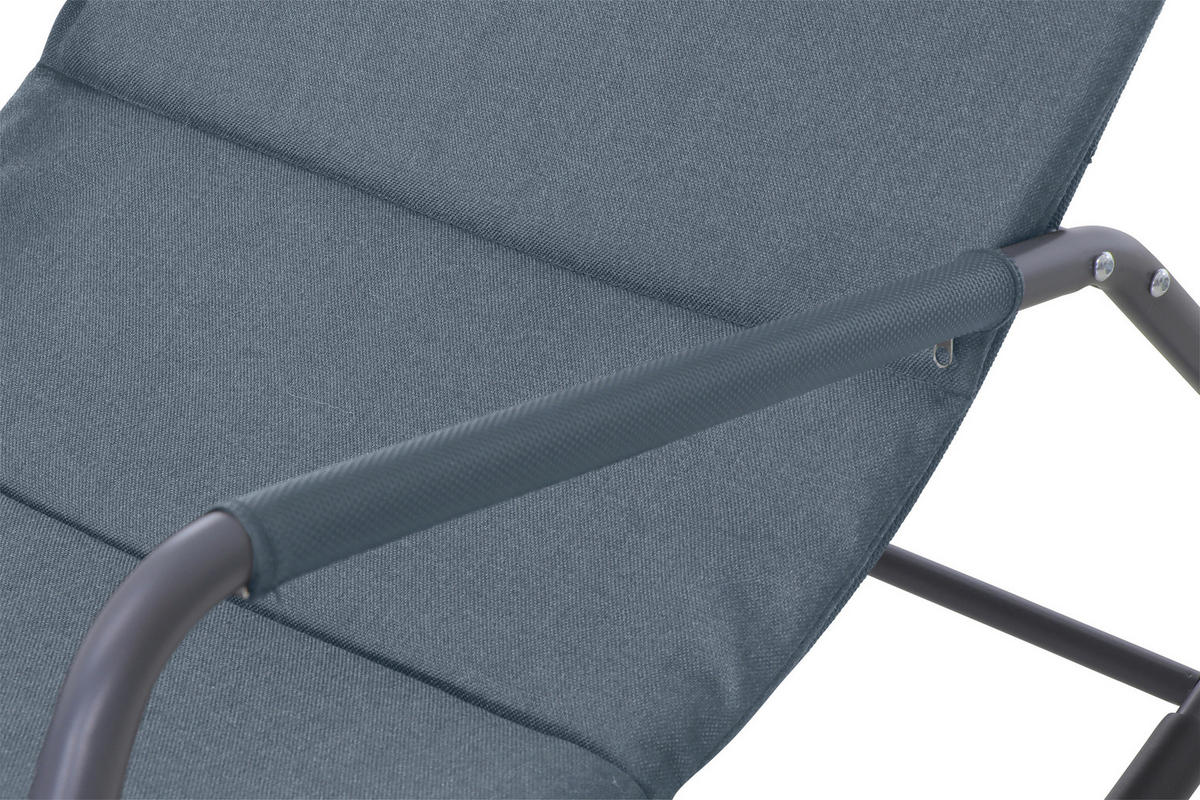 GARTEN-RELAXLIEGE 57/81/143 cm  - Blaugrau, KONVENTIONELL, Kunststoff/Textil (57/81/143cm) - Siena Garden