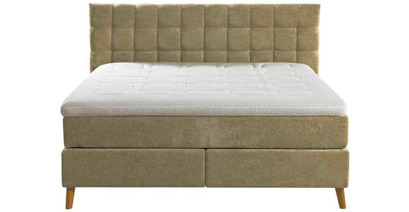 BOXSPRINGBETT 160/200 cm  in Hellgrün  - Eichefarben/Hellgrün, Design, Holz/Textil (160/200cm) - Esposa