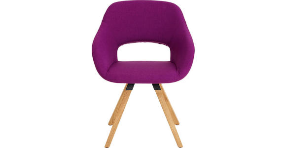 STUHL in Holz, Textil Eichefarben, Violett - Eichefarben/Violett, Natur, Holz/Textil (62/80/60cm) - Valnatura