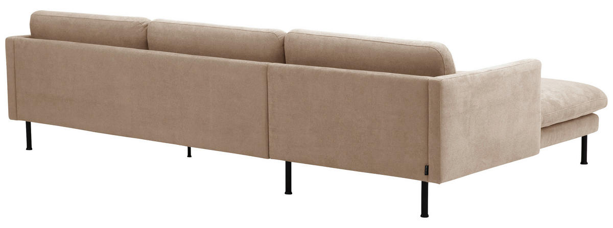 ECKSOFA in Flachgewebe Beige  - Beige/Schwarz, Modern, Textil/Metall (286/78/160cm) - Max Winzer
