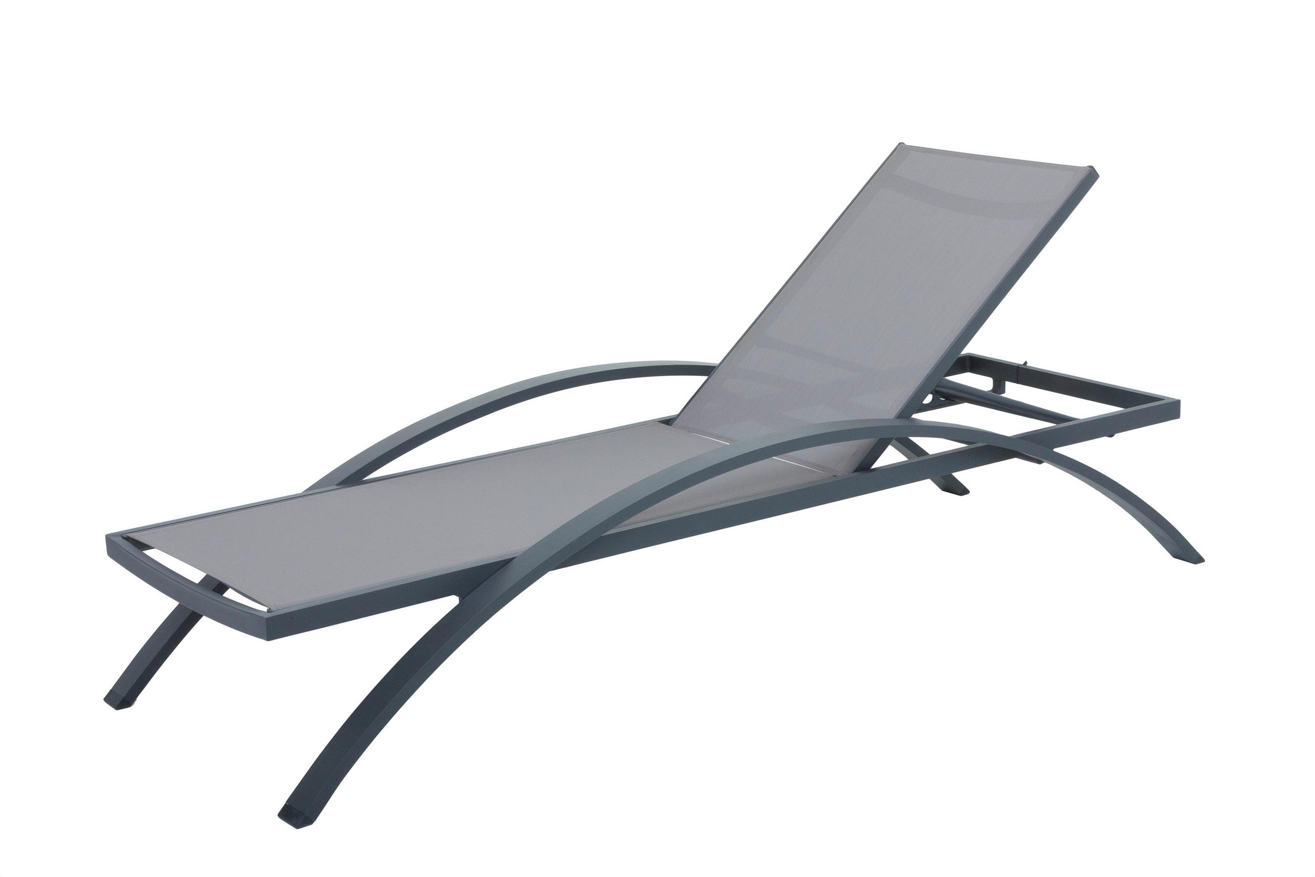 SONNENLIEGE 72/43/197 cm  - Anthrazit/Grau, Basics, Kunststoff/Metall (72/43/197cm) - Gardenson