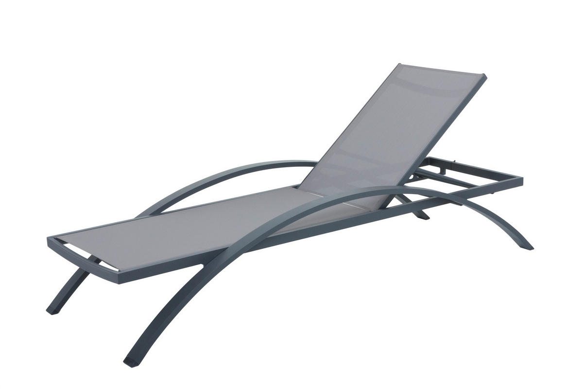 SONNENLIEGE 72/43/197 cm  - Anthrazit/Grau, Basics, Kunststoff/Metall (72/43/197cm) - Gardenson
