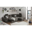 ECKSOFA Anthrazit Velours  - Anthrazit/Hellgrau, KONVENTIONELL, Kunststoff/Textil (275/218cm) - Carryhome