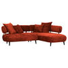 ECKSOFA in Chenille Kupferfarben  265/200 cm  - Schwarz/Kupferfarben, Design, Holz/Textil (265/200cm) - Landscape