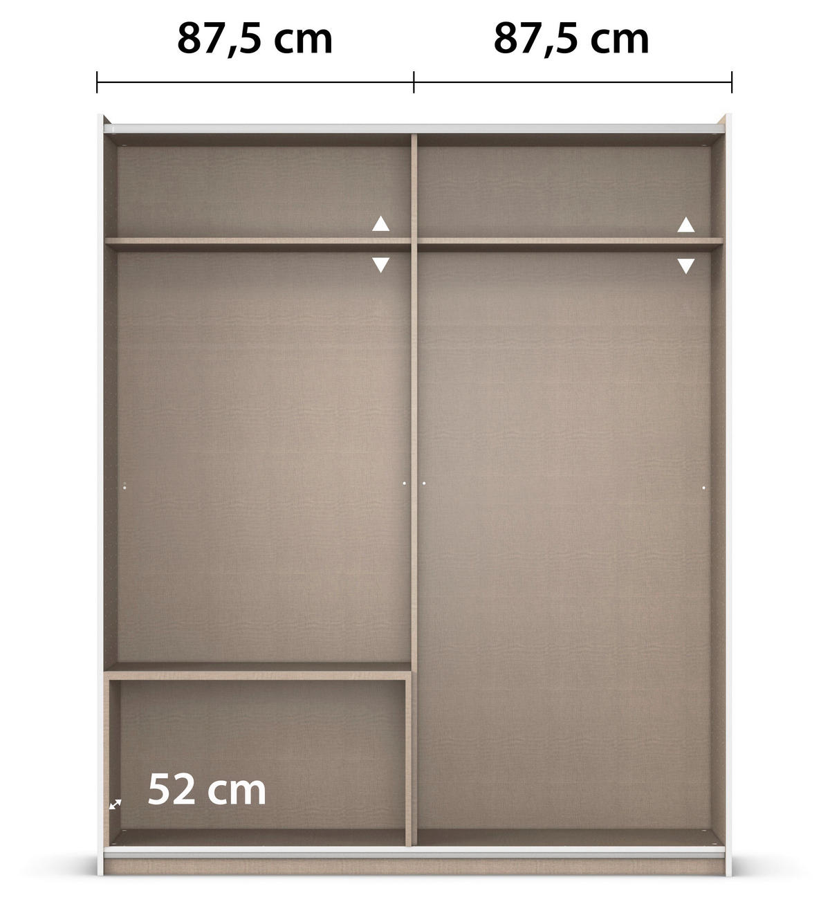 SCHWEBETÜRENSCHRANK in Weiss  - Weiss/Alufarben, Modern, Holzwerkstoff (175/210/59cm) - Rauch Möbel
