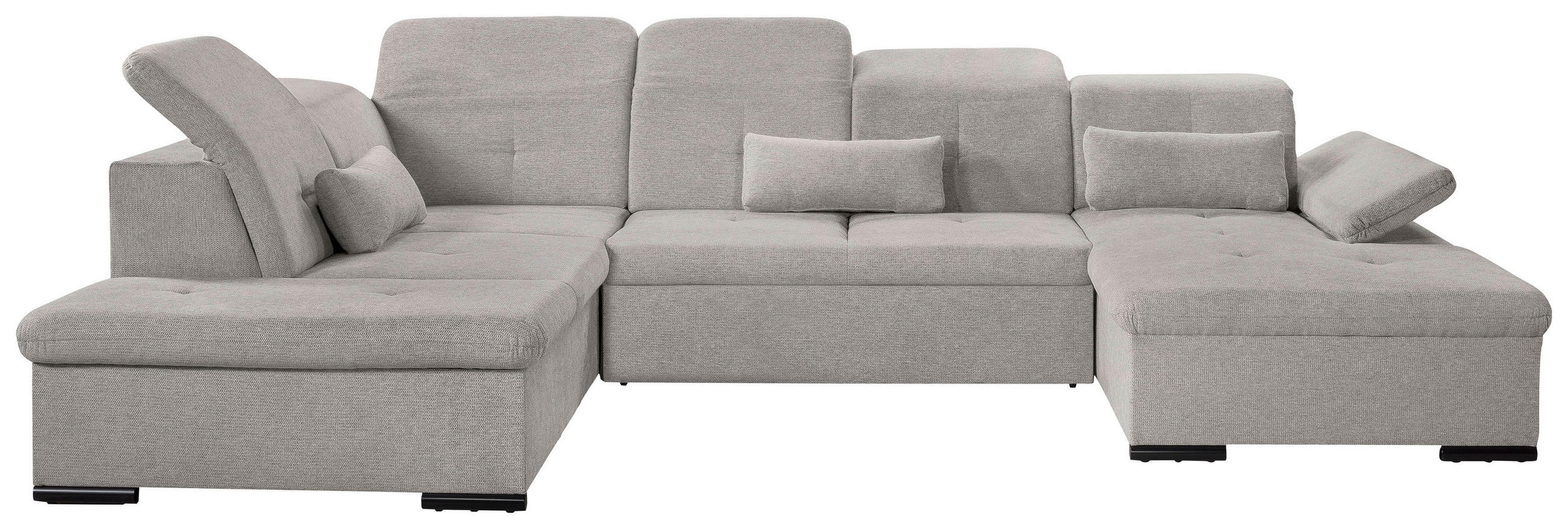 WOHNLANDSCHAFT Taupe Chenille  - Taupe/Grau, KONVENTIONELL, Kunststoff/Textil (188/340/240cm) - Carryhome