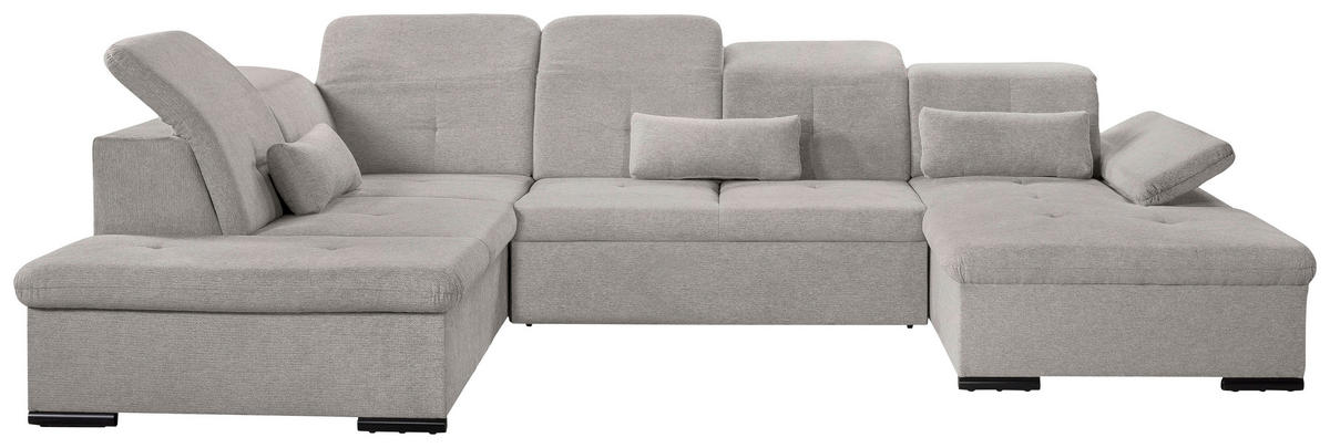 WOHNLANDSCHAFT Taupe Chenille  - Taupe/Grau, KONVENTIONELL, Kunststoff/Textil (188/340/240cm) - Carryhome