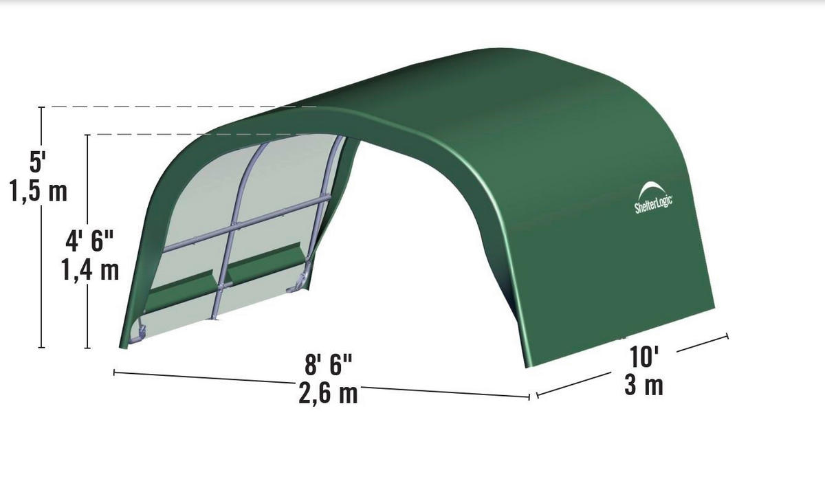 ZELTGARAGE  - Dunkelgrün, Basics, Kunststoff (300/260/150cm) - Ambia Garden