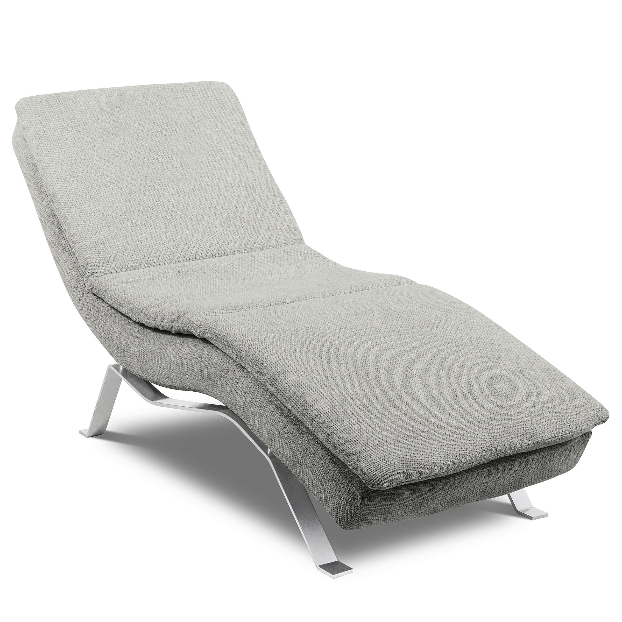 RELAXLIEGE in Chenille Grau  - Silberfarben/Grau, Design, Textil/Metall (65/95/171cm) - Celina Home