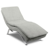 RELAXLIEGE in Chenille Grau  - Silberfarben/Grau, Design, Textil/Metall (65/95/171cm) - Celina Home