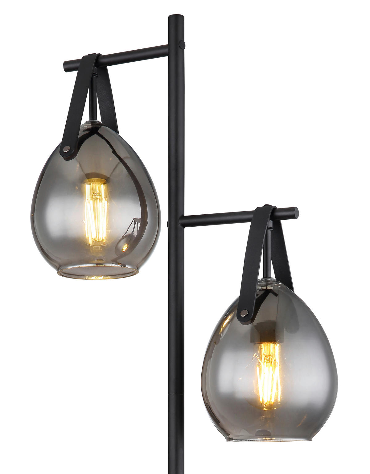 STEHLEUCHTE - Schwarz, Design, Glas/Metall (39/30/143cm) - Globo