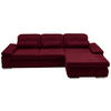 ECKSOFA Flachgewebe Weinrot  - Chromfarben/Weinrot, Design, Textil (309/195cm) - Beldomo Style
