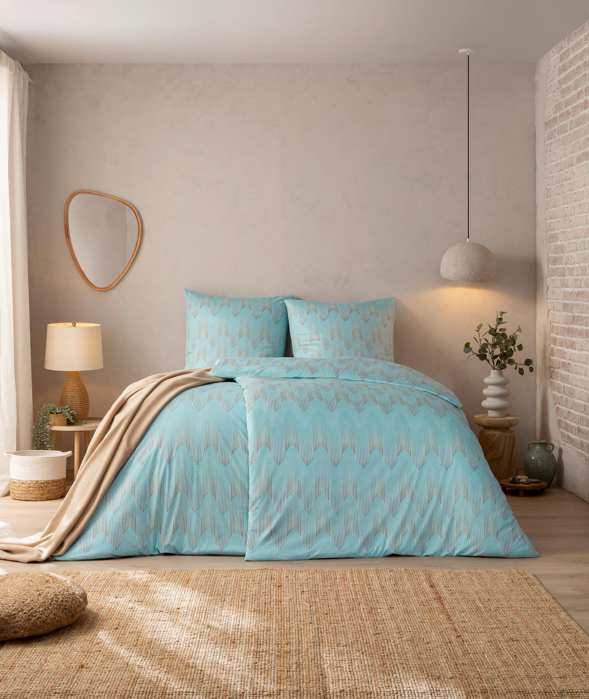 BETTWÄSCHE Atelier Interlock-Jersey 135/200 cm  - Blau, Design, Textil (135/200cm) - Estella