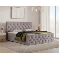 BOXBETT 140/200 cm,  in Taupe, Bettkasten, Topper, H2 + H3 = mittel + fest  - Taupe/Schwarz, MODERN, Holz/Kunststoff (140/200cm) - MID.YOU