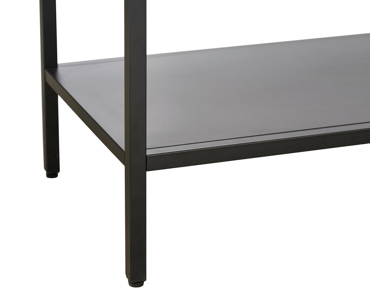 SIDEBOARD svart  131/88/40 cm  - svart/guldfärgad, Trend, metall/glas (131/88/40cm) - Xora