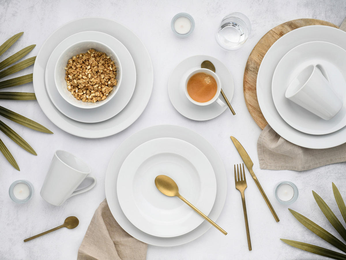 KOMBISERVICE Weiß Base weiß 42-teilig 6 Personen  - Weiß, Basics, Keramik - Creatable