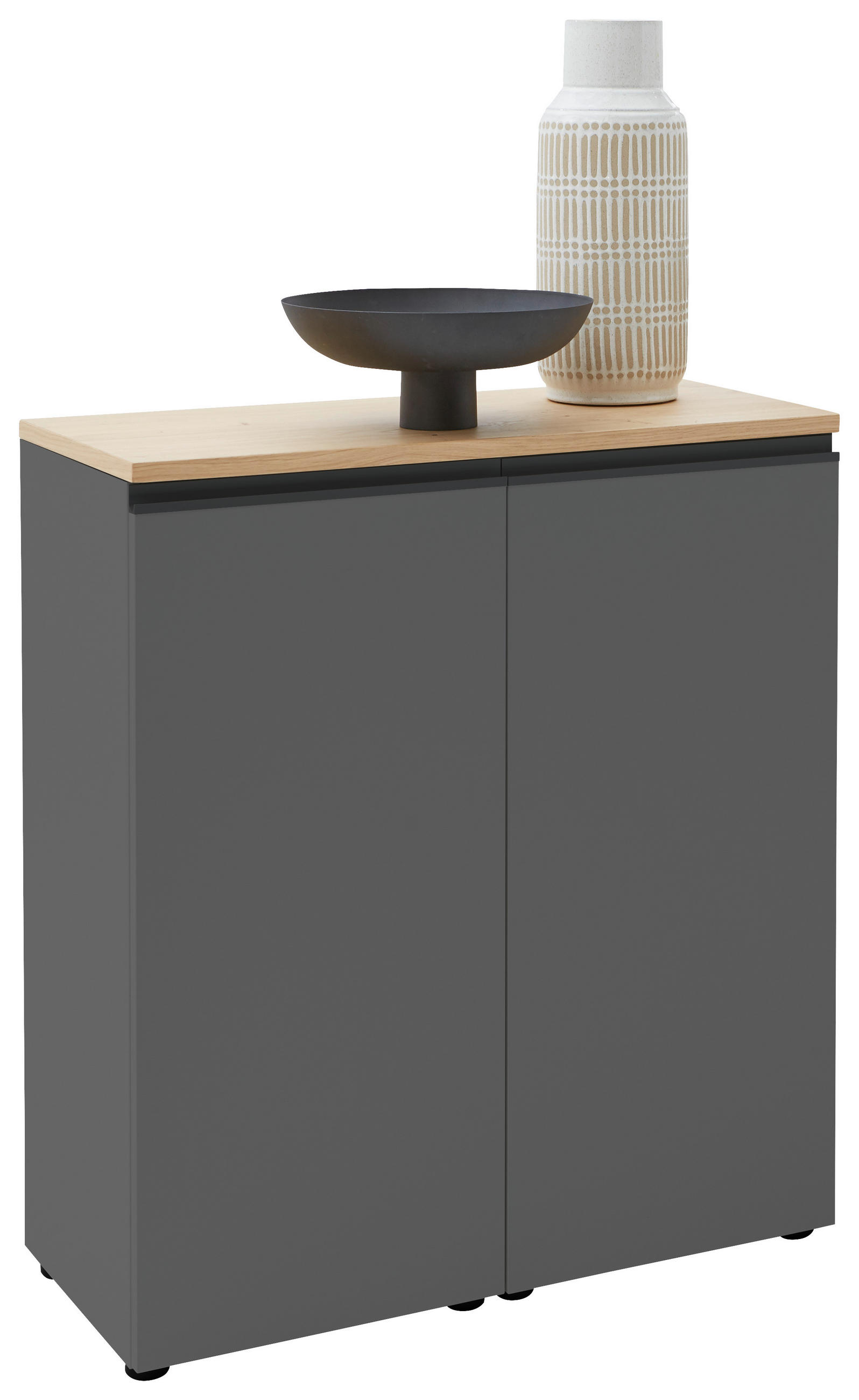 KOMMODE in 90/102/41 cm - Eichefarben/Schwarz, Design, Holz/Holzwerkstoff (90/102/41cm) - Dieter Knoll