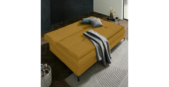 SCHLAFSOFA in Webstoff Currygelb - Currygelb/Schwarz, MODERN, Textil/Metall (208/73/92/102cm) - Novel