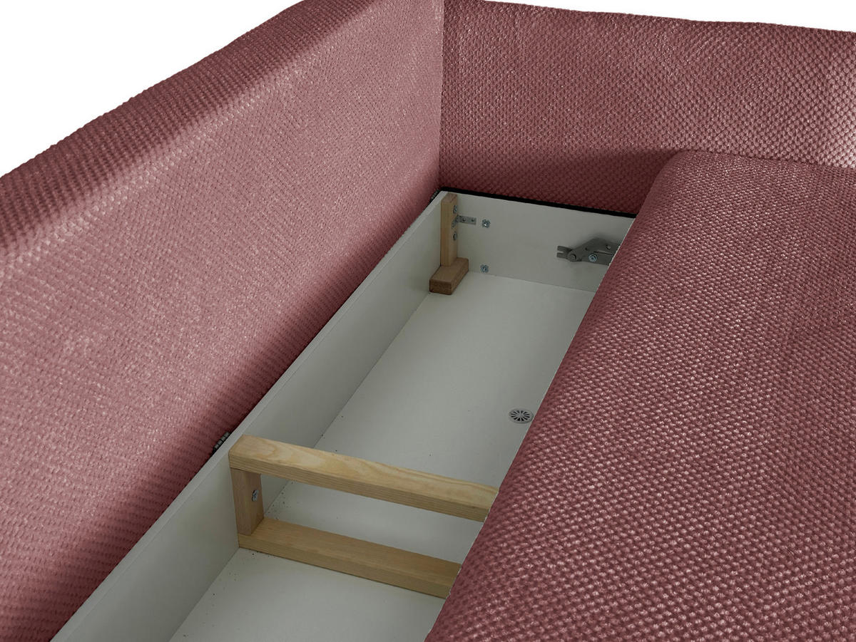 SCHLAFSOFA Webstoff Rosa  - Schwarz/Rosa, Design, Kunststoff/Textil (218/96/102cm) - MID.YOU