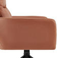 ARMLEHNSTUHL  in Eisen Mikrofaser  - Cognac/Schwarz, Design, Textil/Metall (62/89,5/65cm) - Novel