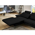 ECKSOFA in Echtleder Schwarz  180/310 cm  - Schwarz, Design, Leder/Metall (180/310cm) - Dieter Knoll