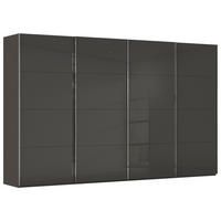 SCHWEBETÜRENSCHRANK 361/223/68 cm,  in Graphitfarben, Schwarz, 4 Tür(en)  - Chromfarben/Graphitfarben, Design, Glas/Holzwerkstoff (361/223/68cm) - Novel