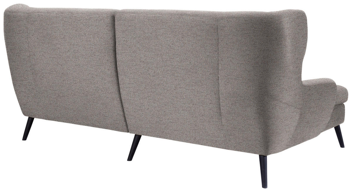 ECKSOFA in Flachgewebe Taupe  - Taupe/Schwarz, Design, Holz/Textil (165/237cm) - Stylife
