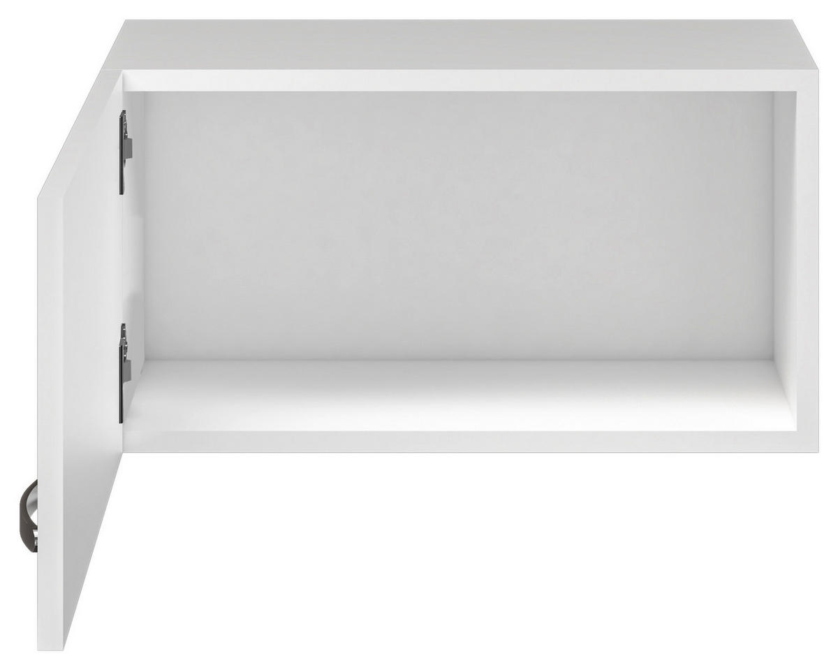 KÜCHENOBERSCHRANK 60/32/32 cm  in Weiß, Weiß Hochglanz  - Edelstahlfarben/Weiß Hochglanz, MODERN, Holzwerkstoff/Metall (60/32/32cm) - FlexWell