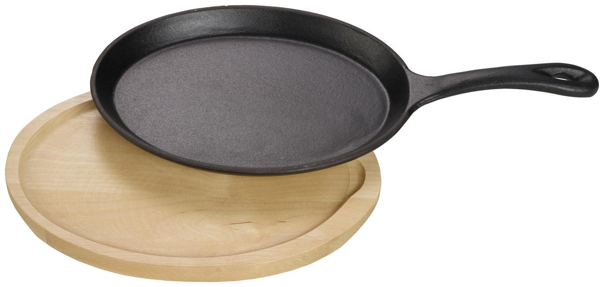 SERVIERPFANNE Emaille  - Schwarz, Design, Metall (37,4/18,5/1,6cm) - Echtwerk