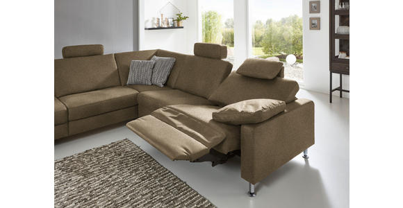 ECKSOFA in Mikrofaser Grün  - Alufarben/Grün, Design, Textil/Metall (242/275cm) - Dieter Knoll