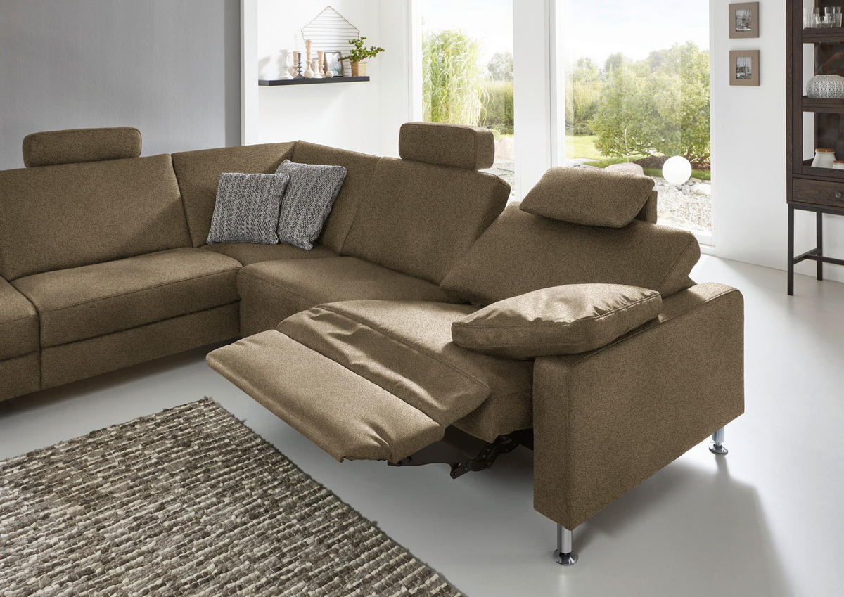 ECKSOFA in Mikrofaser Grün  - Alufarben/Grün, Design, Textil/Metall (242/275cm) - Dieter Knoll