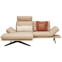 ECKSOFA in Flachgewebe Beige  - Beige/Schwarz, Design, Textil/Metall (155/234cm) - Dieter Knoll