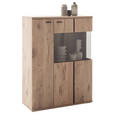 HIGHBOARD 90/121/38 cm  - Eichefarben/Anthrazit, KONVENTIONELL, Holzwerkstoff/Metall (90/121/38cm) - Cantus