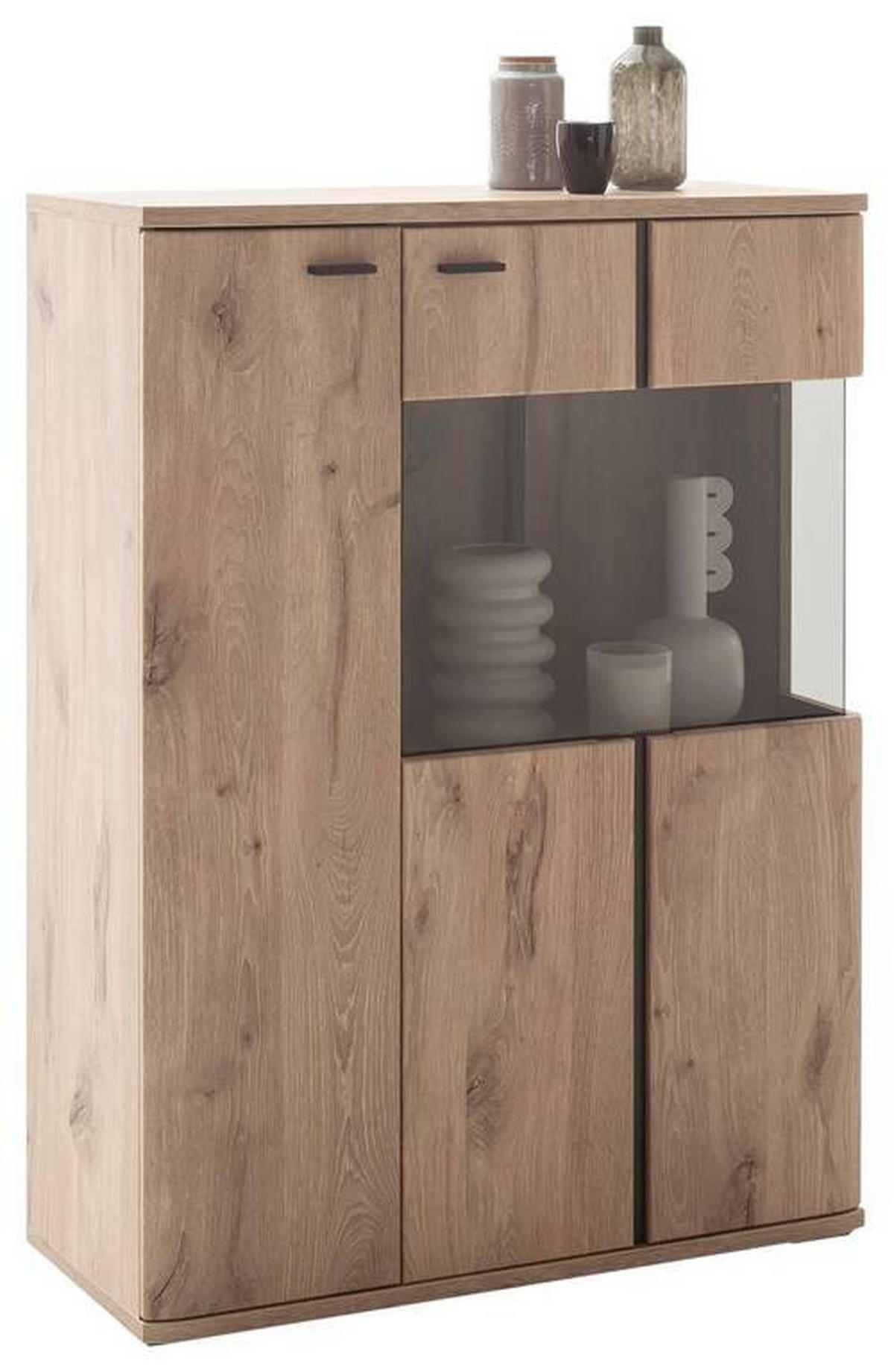 HIGHBOARD  in 90/121/38 cm  - Eichefarben/Anthrazit, KONVENTIONELL, Holzwerkstoff/Metall (90/121/38cm) - Cantus