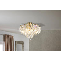 DECKENLEUCHTE Aurelie 50/41 cm   - Klar/Goldfarben, Design, Glas/Metall (50/41cm) - Glandor