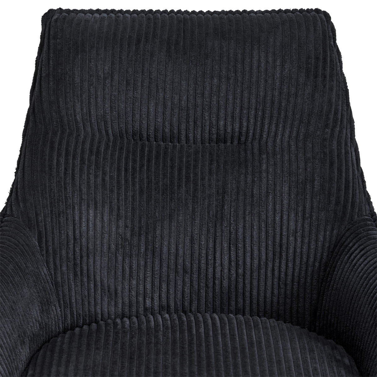 ARMLEHNSTUHL  in Eisen Cord  - Schwarz, LIFESTYLE, Textil/Metall (61/87/65cm) - MID.YOU