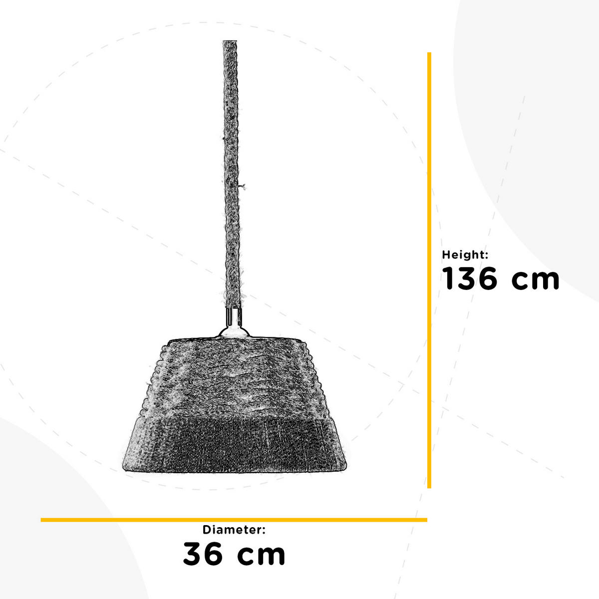 HÄNGELEUCHTE 36/136 cm   - Beige, Natur, Naturmaterialien/Textil (36/136cm)