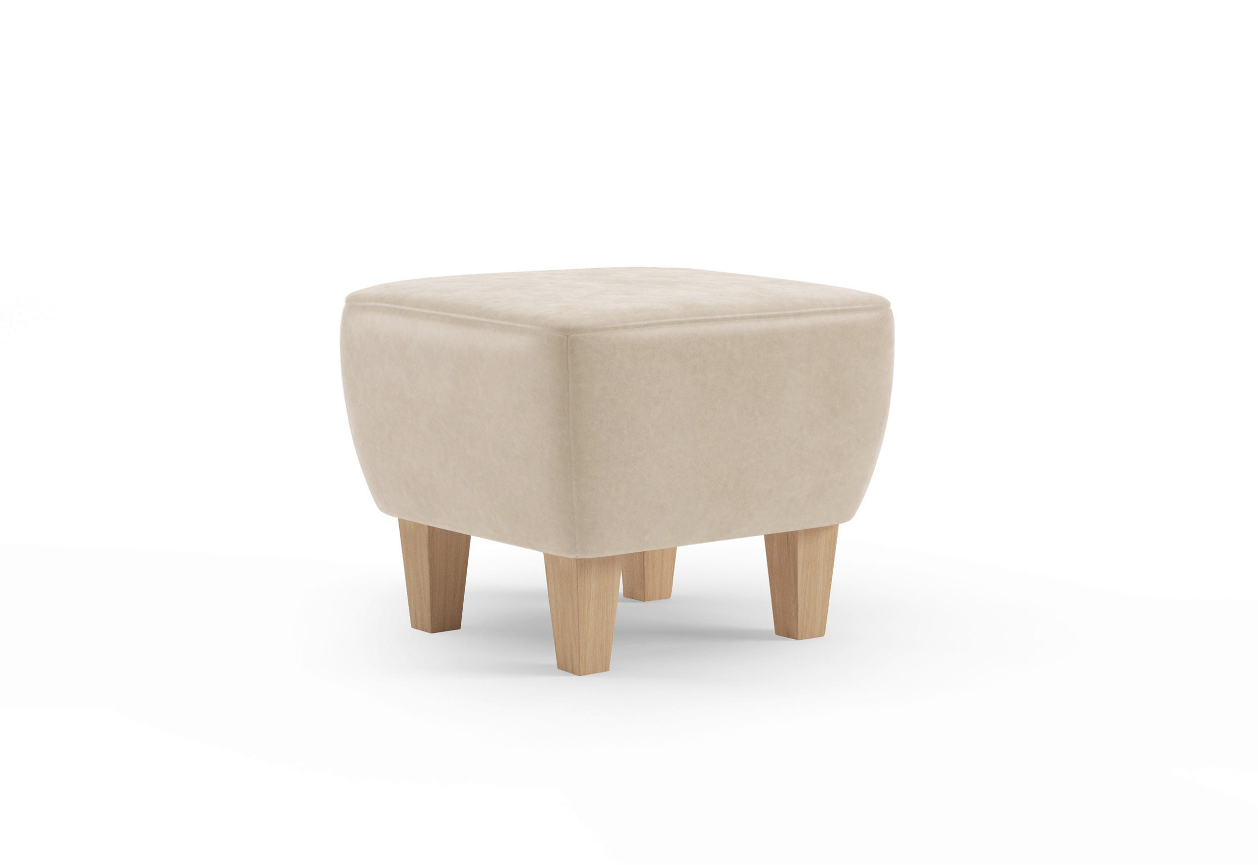 HOCKER in Textil Beige  - Eichefarben/Beige, KONVENTIONELL, Holz/Textil (56/46/56cm) - Sit & More
