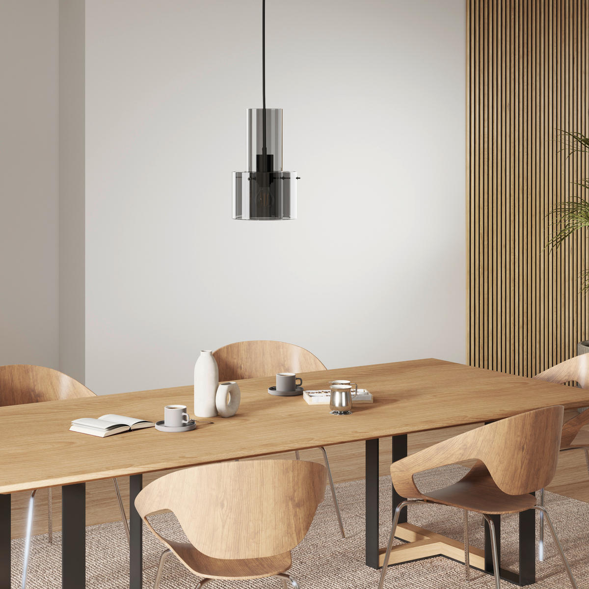 ZÁVESNÉ SVIETIDLO, 18/150 cm  - tmavosivá, Design, kov/sklo (18/150cm) - Dieter Knoll