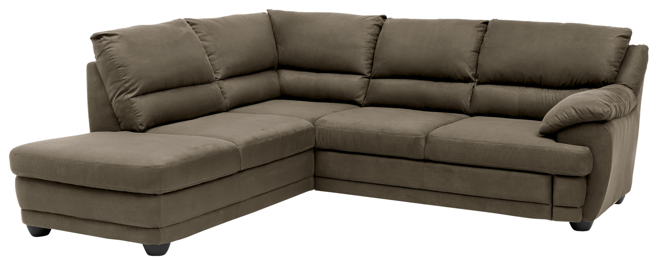 ECKSOFA Grau Chenille Rücken echt  - Grau, Design, Kunststoff/Textil (225/245cm) - Livetastic