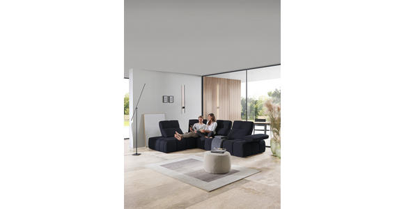 ECKSOFA in Struktur Schwarz 233/313 cm - Schwarz, Design, Kunststoff/Textil (233/313cm) - Emilio Belluti