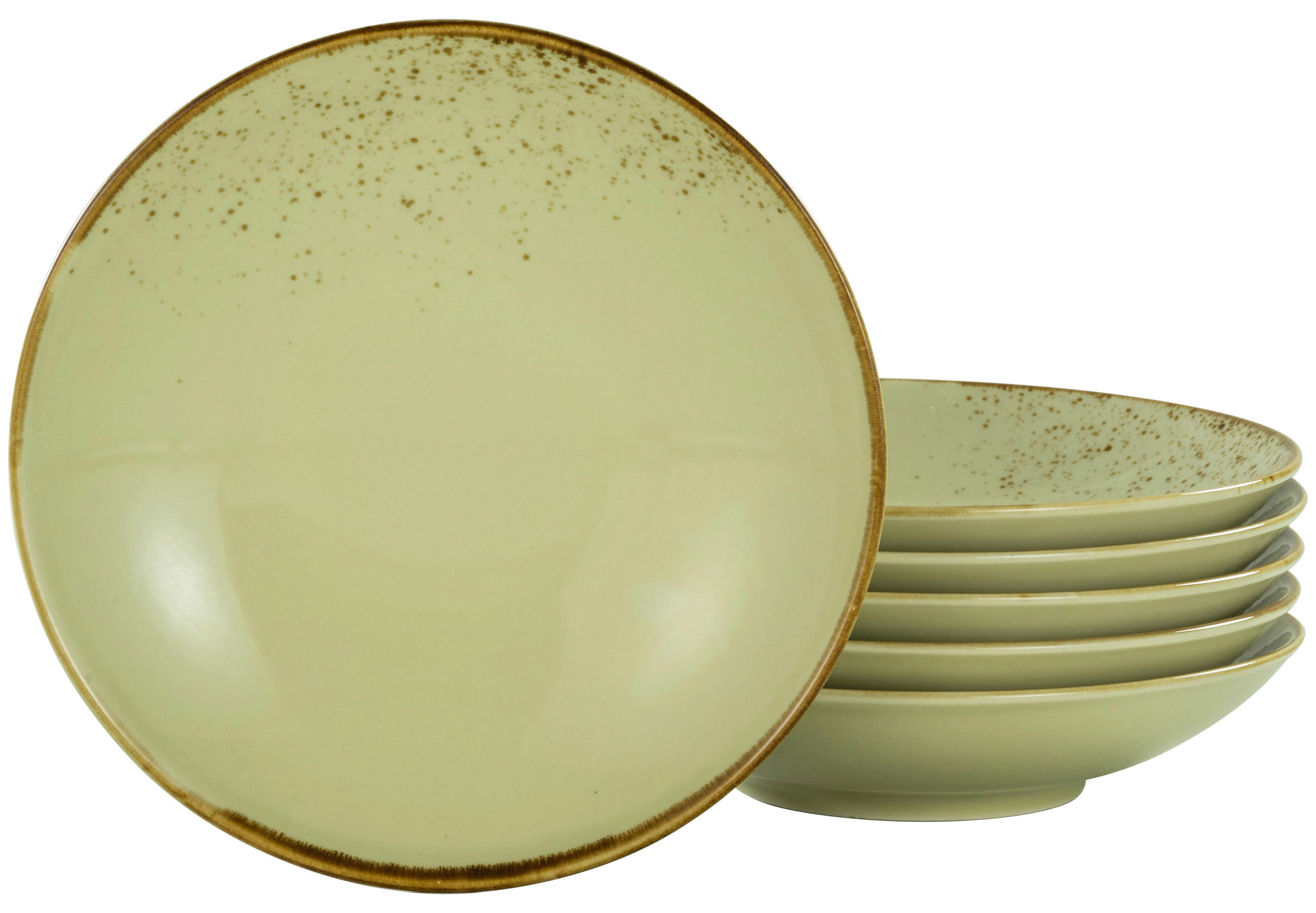 SUPPENTELLERSET 6-teilig  - Salbeigrün, Trend, Keramik (22cm) - Creatable