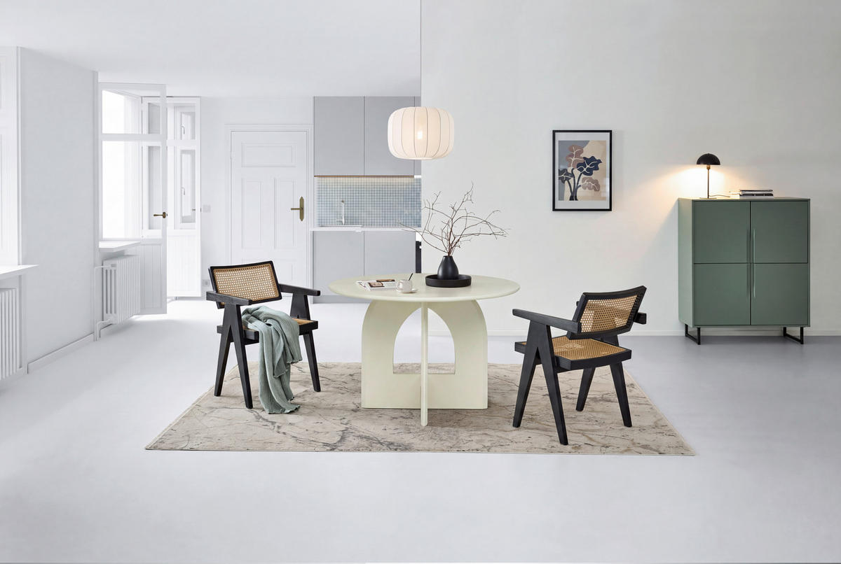 ESSTISCH 120/120/76 cm Echtholz  Holz rund Beige  - Beige, MODERN, Holz (120/120/76cm) - Livetastic