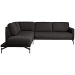 ECKSOFA in Flachgewebe, Struktur Graubraun  230/254 cm  - Anthrazit/Graubraun, Design, Textil/Metall (230/254cm) - Johann Jakob