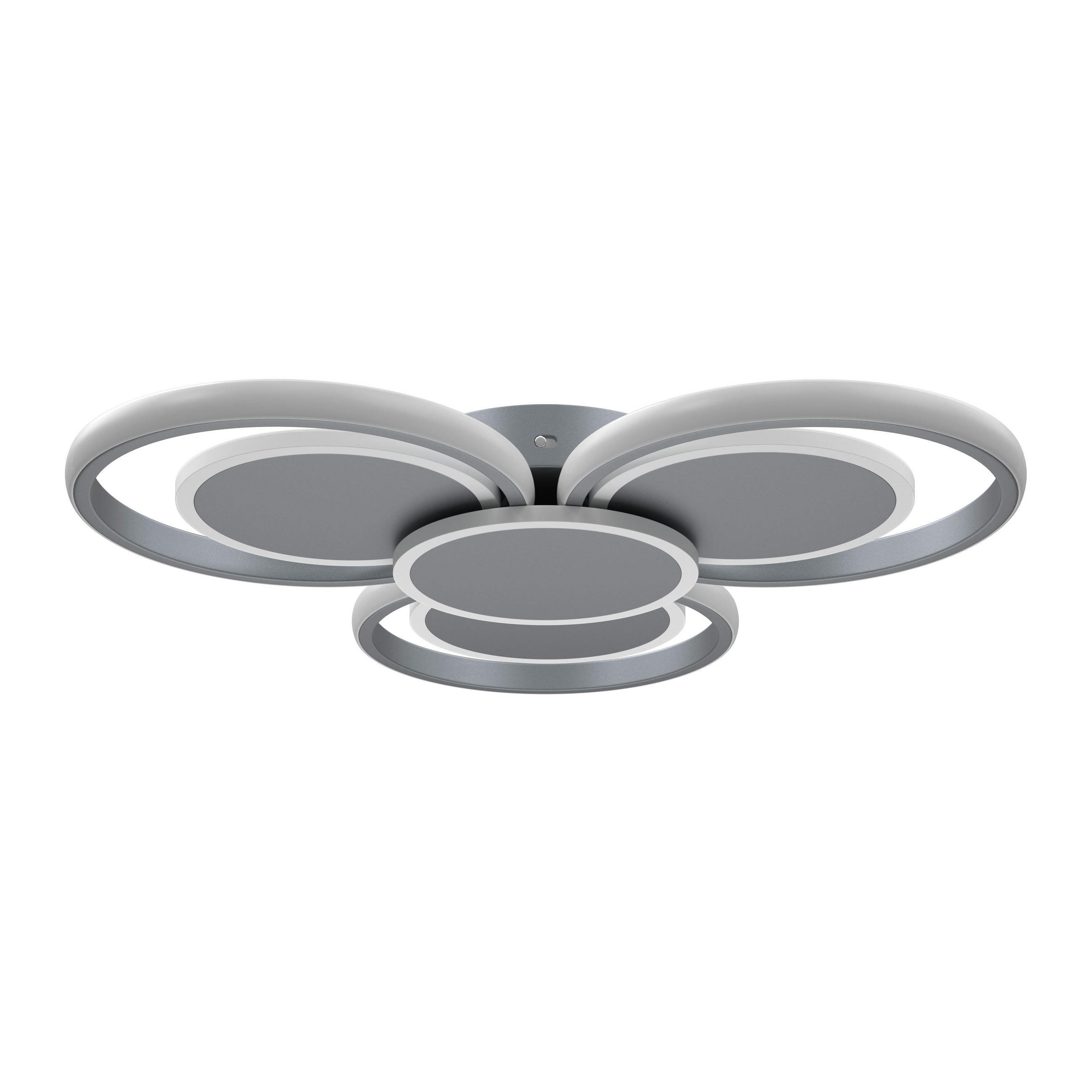 STROPNÉ LED SVIETIDLO, 57/7 cm  - sivá, Design, kov/plast (57/7cm) - Novel