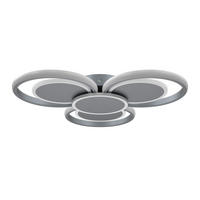 STROPNÉ LED SVIETIDLO, 57/7 cm  - sivá, Design, kov/plast (57/7cm) - Novel