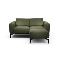 Zweisitzer inkl. Hocker Chenille Waldgrün  - Waldgrün/Schwarz, Design, Textil/Metall (180/86/86-94cm) - SENSOO