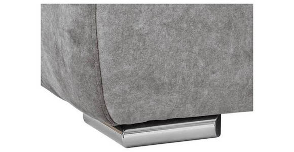 ECKSOFA in Velours Grau  - Chromfarben/Grau, KONVENTIONELL, Kunststoff/Textil (247/247cm) - Carryhome