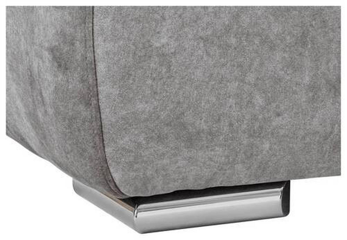ECKSOFA in Velours Grau  - Chromfarben/Grau, Konventionell, Kunststoff/Textil (247/247cm) - Carryhome